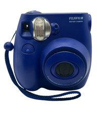Fujifilm Instax Mini 7S Instant Film Camera Blue Built-In Flash Auto Exposure