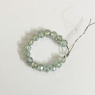 Fancy Light Blue Lab Created Diamond Beads 5.50-6.00 mm 16 Pcs Great Sparkle !