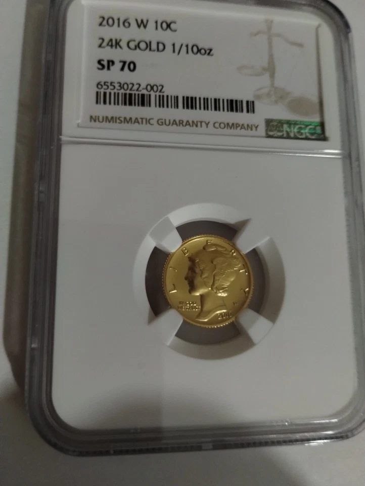 2016 W GOLD CENTENNIAL MERCURY DIME NGC SP70. - Image 2 of 4