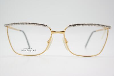 Vintage Glasses Laura Biagiotti V 117 Gold Silver Oval Eyeglass Frame