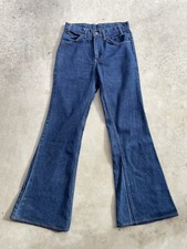 Vintage 1970s Levi's Orange Tab 684 Big Bell Bottom Jeans Size 28x30 Dark Indigo