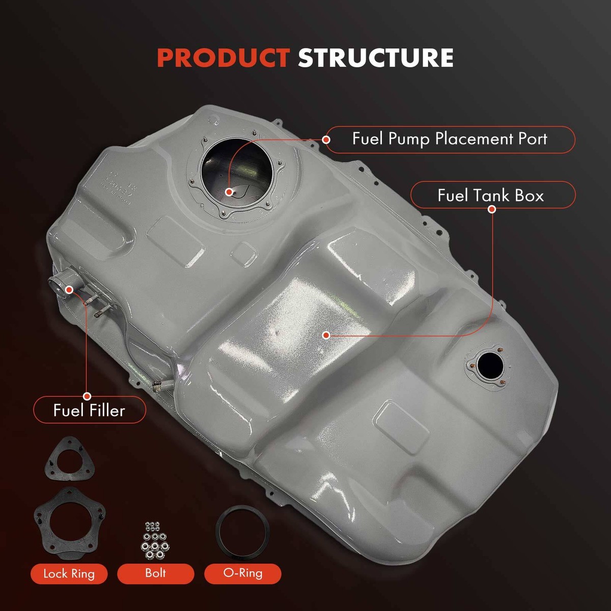 New 16 Gallons Fuel Tank for Mitsubishi Lancer 2012-2017 L4 2.4L