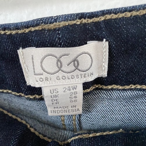 Hi Waist Womens Size Plus Stretch Skinny Jeans 24W Jegging Dark Wash Deep Sea - 第 5/10 張圖片