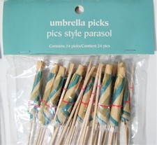 96 Umbrella Blue Green Parasol Pics Picks Hawaiian Appetizer Cocktail Drink