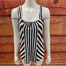 BANANA REPUBLIC BLACK AND WHITE CRISS CROSS TOP SZ S TCC