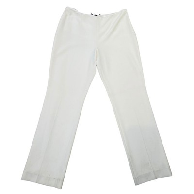 New Ralph Lauren Black Label Cream Flat Front High Rise Straight Leg Pants Sz 16