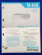 Original Sony Integrated Amplifier Service Manual / TA-AX8