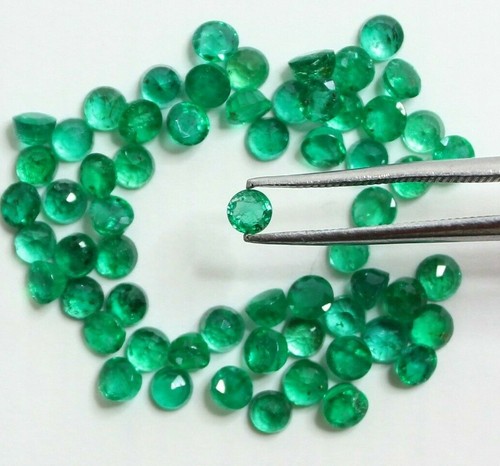 Natural Emerald Round, Oval Faceted Loose Gemstones, Zambian Green Emerald, #899 - Picture 3 of 21
