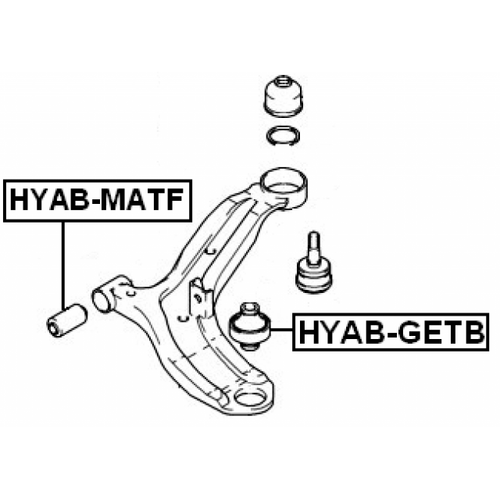 Lower Front Track Control Arm Bush FEBEST HYAB-GETB - Picture 2 of 7