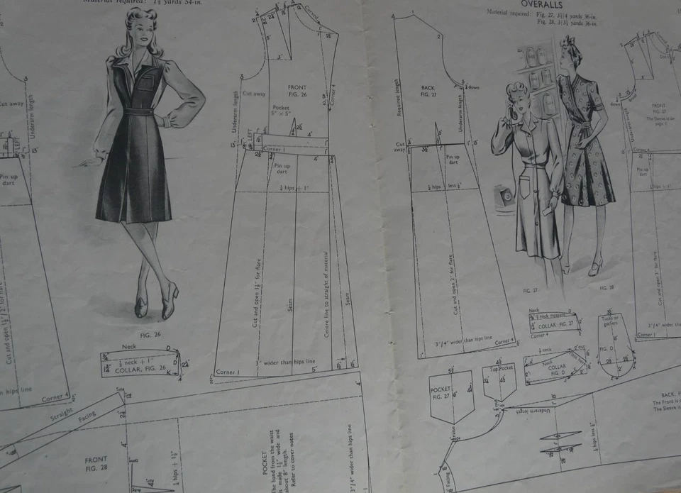 vintage Haslam system of dresscutting pattern softbook  no 6 1947 lingerie - Image 2 of 2