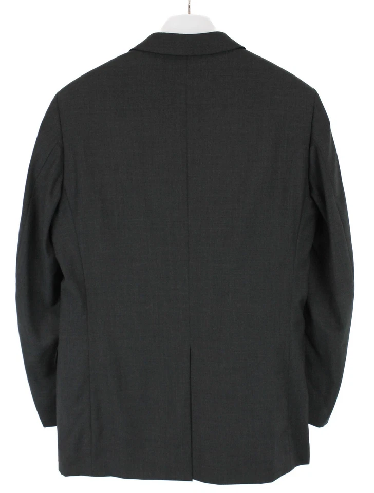 TRUSSARDI Blazer Men's (EU) 50 Pure New Wool Notch Lapel 3 Buttons Grey - Image 2 of 4