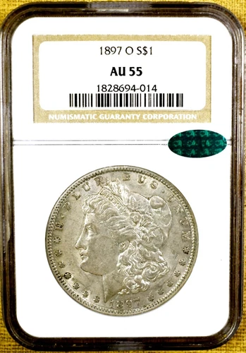 1897-O NGC AU55 Morgan Dollar - CAC Stickered