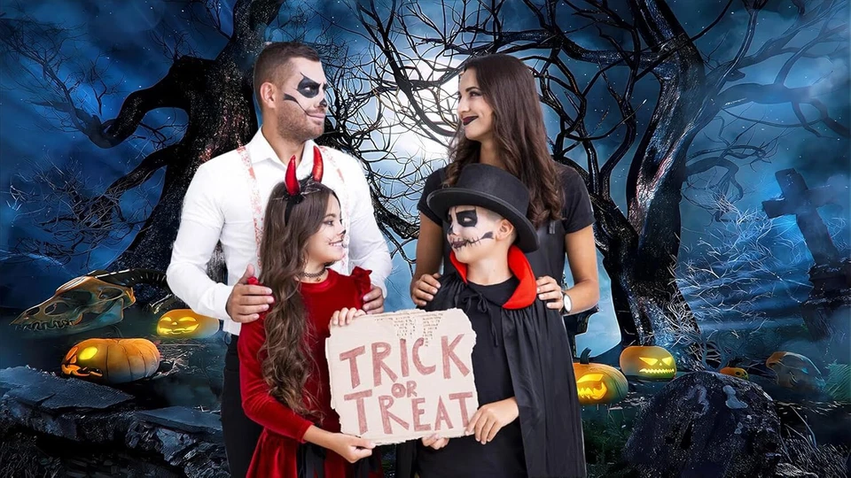 Halloween Backdrop Horror Woods Party Decoration Photo Background Props - Image 3 of 4