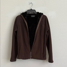Athleta Brown Fleece Jacket hoodie small