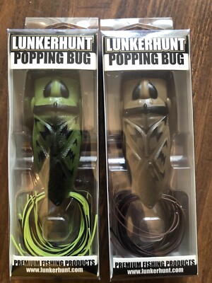 Lunkerhunt Popping Bugs (2 Different Lures) - Frog & Timber - 2.75'' 1/2oz