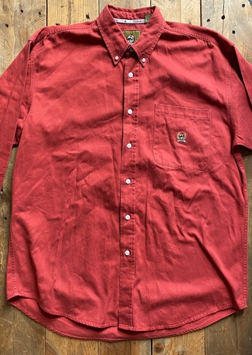 Vintage Cinch Heavy Cotton Shirt - Large - Red - Made in Macau - Picture 2 of 14