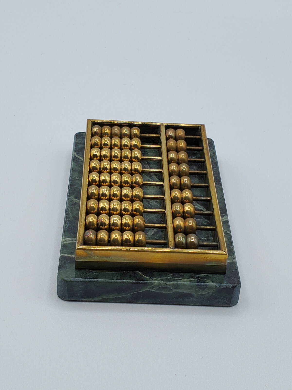 Vintage Mini Brass Abacus With Green Marble Base eBay