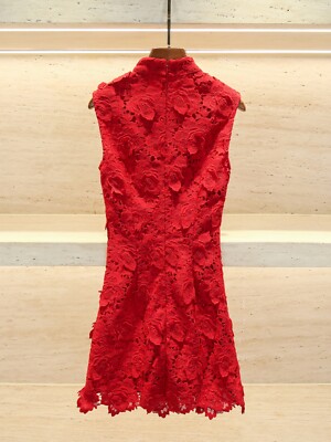 Self Portrait women Red Slim Fit Lace Sleeveless Dress | eBay
