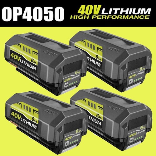 1-4Pack 6.0Ah For Ryobi 40Volt Battery High Capacity Li-ion OP4060 OP40602