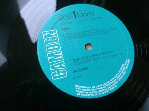 JIM REEVES - BIMBO VINYL LP EX/EX MONO 1st pressing 1970 / Drinking Tequila - Picture 4 of 10