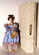 Franklin Mint Heirloom Sophie Porcelain Doll Lavender Blue Gown 18"