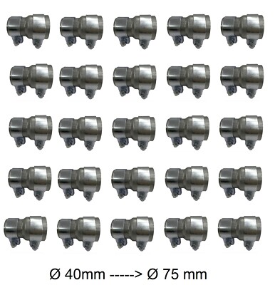 Rohr Reduzierstück Ø 40 42 45 48 50 55 60 65 75 mm Auspuffadapter B mit Schellen