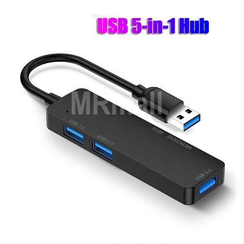 5 IN 1 USB 3.0 Multi Hub 5 Ports Adapter Charger TF SD Card Reader PC Macbook AU - Picture 5 of 10