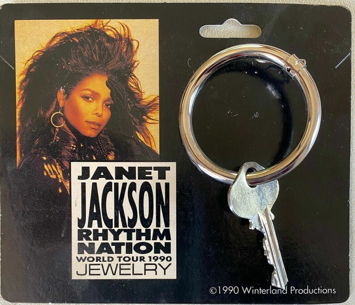 ジャネットジャクソン  リズムネイション　ジュエリー　オマケ付き Janet Jackson 1989 Rhythm Nation RARE Key Hoop Earring Vintage | eBay