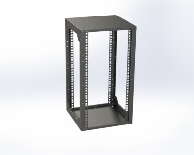 Offener 10'' Rack, 12HE Tiefe 290mm  schwarz - Wand o. Boden Montage - Rack Magic