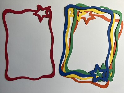 Frame Die Cuts - Star Frame Die Cuts, 10 pcs. - ANY COLORS-5.25'' x 3.5'' Stars