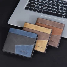 RFID Blocking Wallet Man's Foldable Leather Handbag ID Card Wallet Pocket Purse