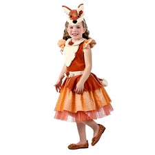 Girls Red Fox Woodland Forest Animal Halloween Costume Dress Headband Child