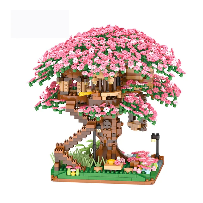 Mini Sakura Tree House 2138Pcs Build Block City Street View