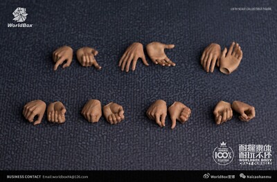 Worldbox 7pairs 1/6 Male Hands Shape Different Postures Fit 12'' Figure Doll Toy