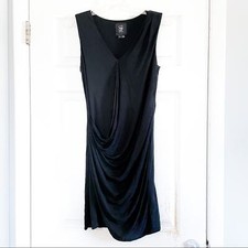 Barney’s New York Co-Op Drape Front Silk Dress Size Small Little Black Dress
