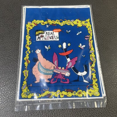 Vintage 1995 AAAHH Real Monsters Party Gift Bags NOS Nickelodeon Sealed Pack x6