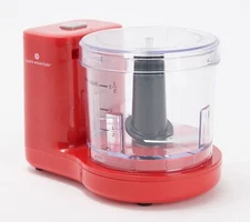 Cook's Essentials Mini One-Touch 2-Cup Food Chopper in Red