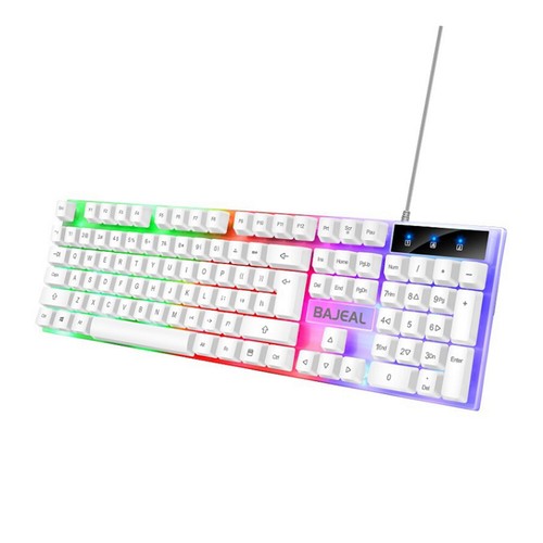 Ergonomic Keyboard 1.5m Cable Gaming Keyboard for Computer Laptop (White) - Bild 2 von 7