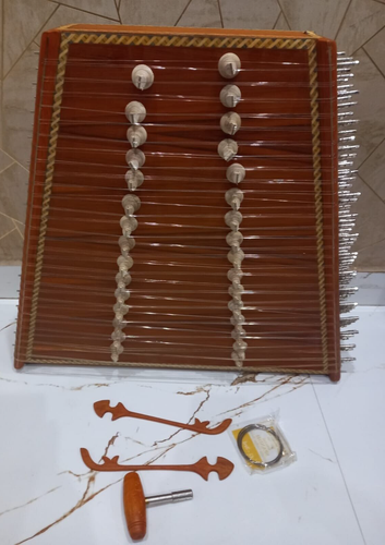 Santoor Indian Style Musical Instrument With Case 93 String Handle Key Tuner - Picture 9 of 16