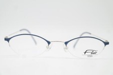 Vintage Glasses Flair 435 TITAN Blue Silver Half-Rim Eyeglass Frame
