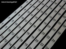 12MM WHITE SEW ON CLOTHING SIZE LABELS, AVAILABLE IN SIZES 6-24