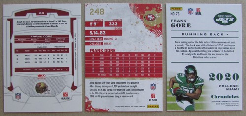 Frank Gore 3 Karten Lot San Francisco 49ers New York Jets NFL - Bild 2 von 2
