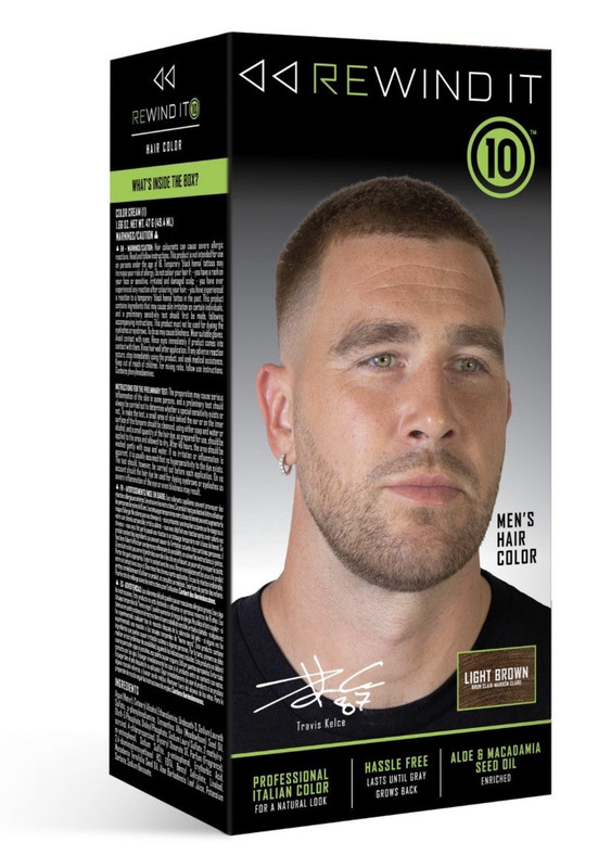 Rewind It 10 Men's Light Brown Hair Dye Cream Kit w/ Stain Remover Wipe 1.66 oz