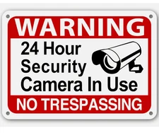Warning 24 Hour Surveillance Signs Home Security Signs No Trespassing cctv sign