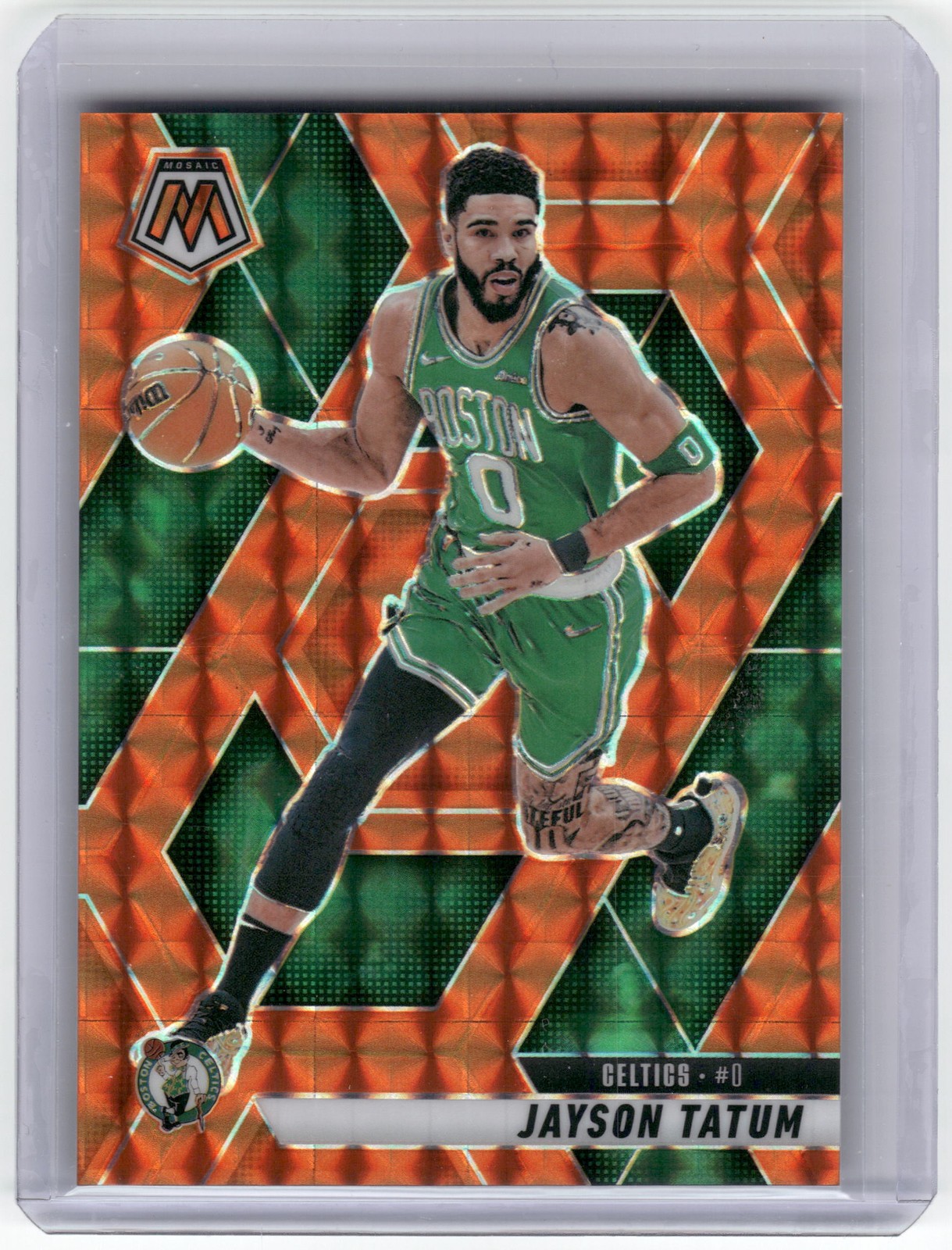 2024-25 Panini Mosaic #188 Jayson Tatum Orange Mosaic #186/249