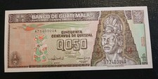 Guatemala PK #72 1/2 Quetzal Uncirculated Banknote