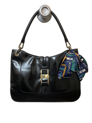 Gucci Patent Leather Jackie 90s Tom Ford Era Vintage Black Bag with COA