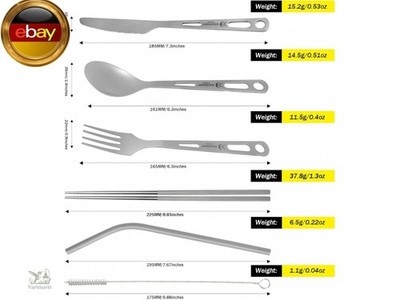 SILVERANT Titan-Besteckset, leichtes Camping-Utensilien-Set, inklusive