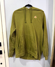 adidas Men  s Green Pullover Hoodie Logo Pockets Drawstring Solid Cotton Knit L