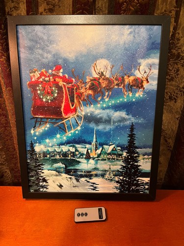 Winter Lane LED Illuminated Framed Christmas Canvas